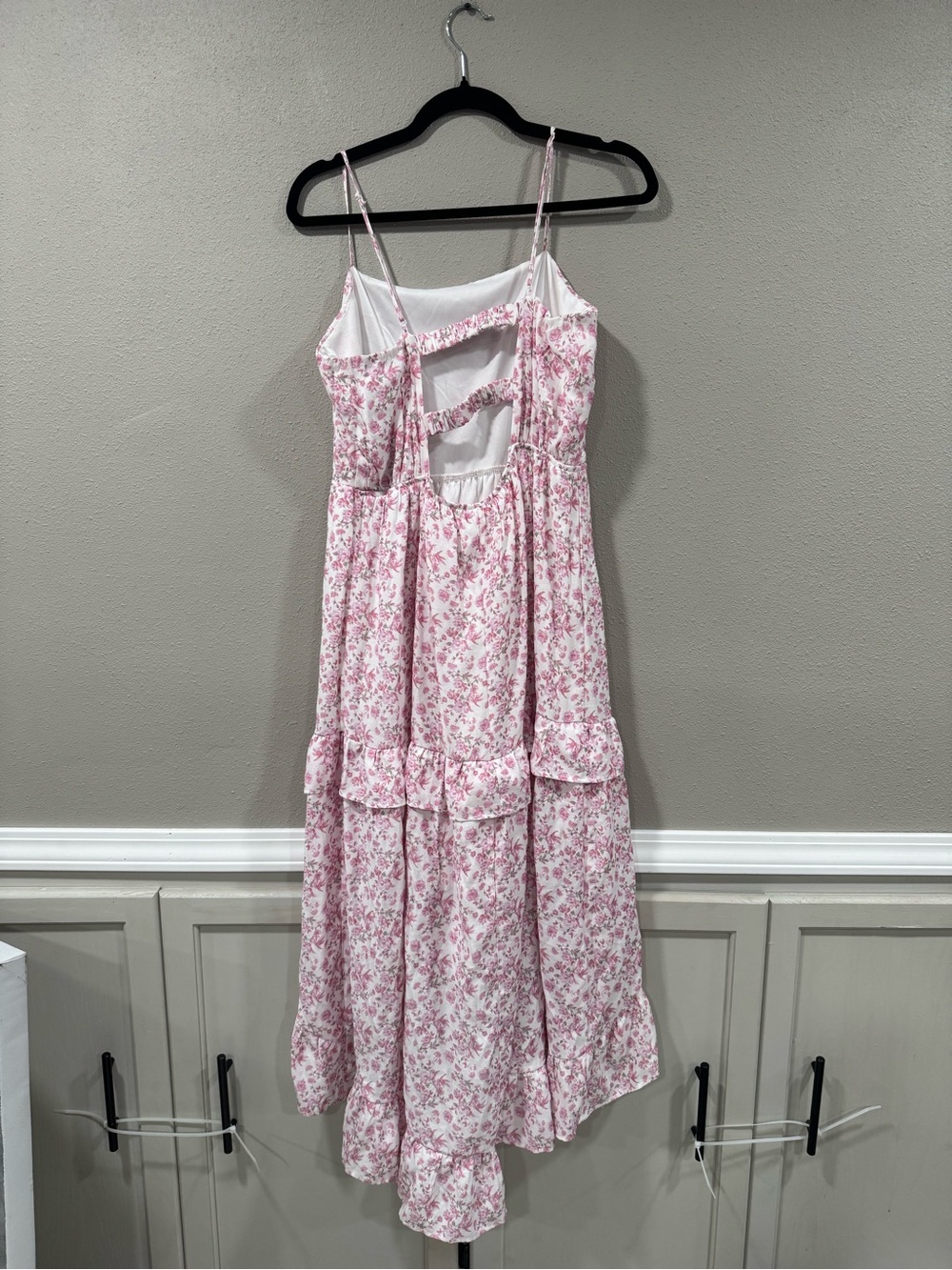NWT Trixxi Floral Pink High-Low Sundress with Back Cutouts - Picture 5 of 7